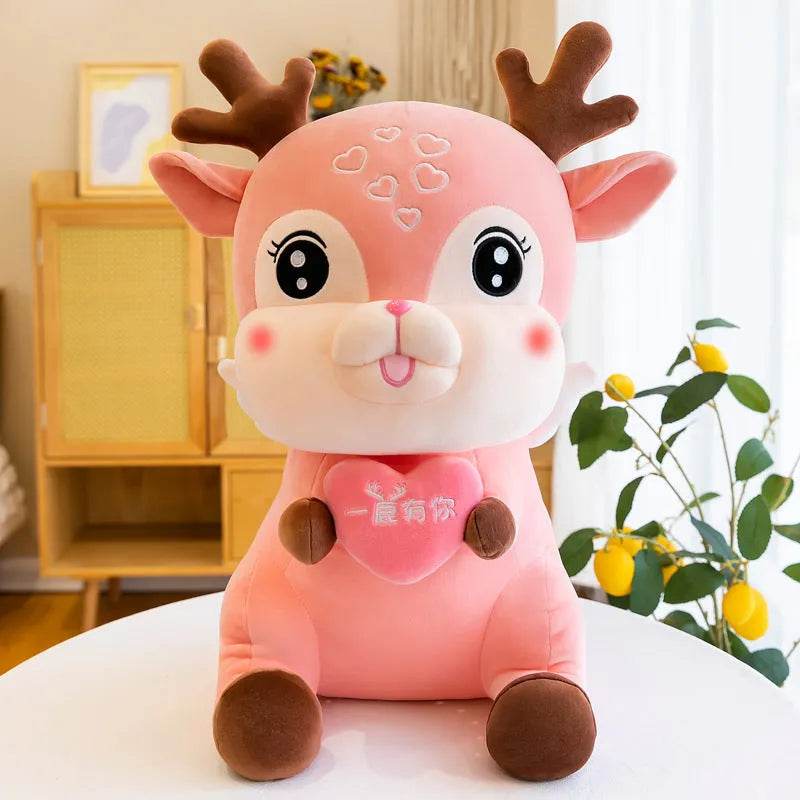 Cute Sika Deer Plush Toy Rag Doll Sleeping Pillow - Velora