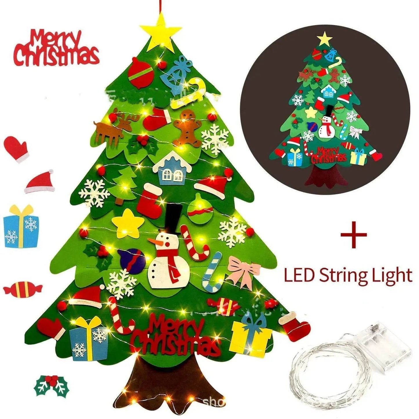 Children's DIY felt Christmas tree with lights - Velora