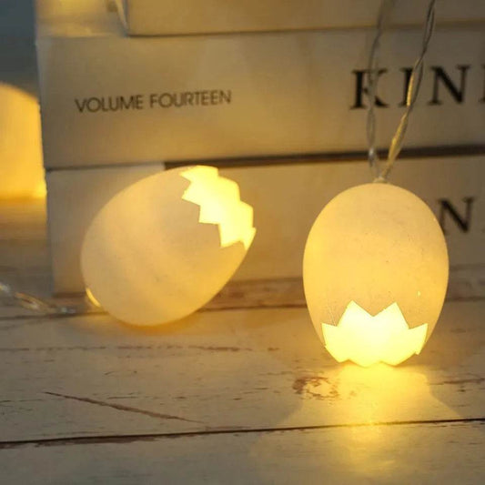 New Easter Broken Shell Egg String Lights Led Egg Lanterns Flashing Lights String Lights Christmas Decoration Lights - Velora