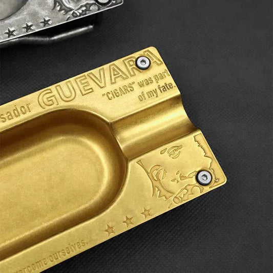 Metal Gold and Silver 2 slot Cigar Ashtray - Velora