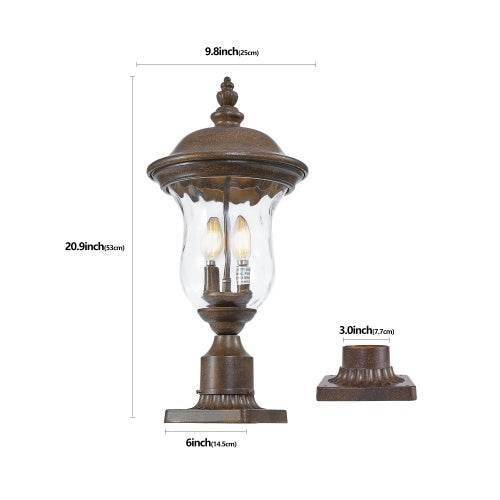 Vintage Outdoor Light Pole Lights, Waterproof Garden Patio Lights, Walkway & Driveway Lighting - One Piece No Bulb - Velora