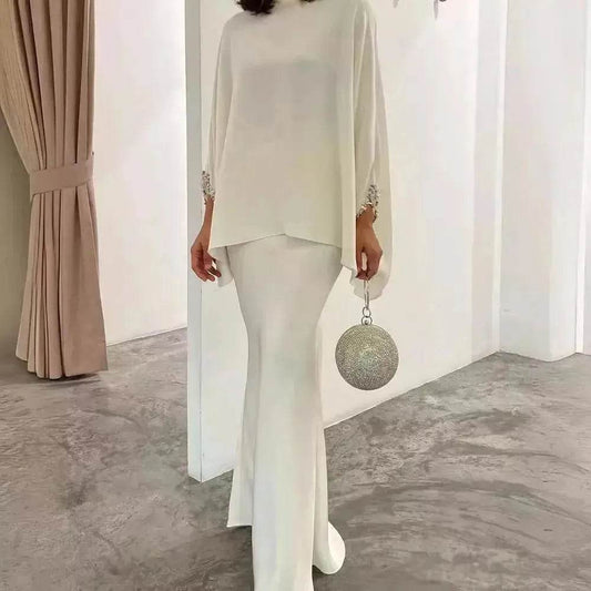 Women's Middle East Pearl Mop Dress Suit Arabtop and Blouse Elegant Matching ArabTop and Skirt suit Arab2 piece outfit - Velora