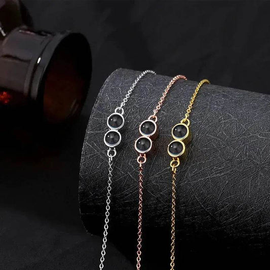 Double Bezel Setting Simple Language Bracelet - Velora