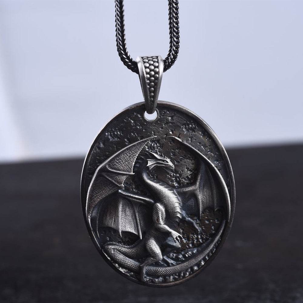 Men's Western Dragon Animal Hip Hop Pendant Necklace - Velora