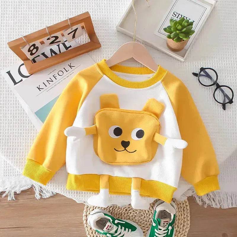 Neutral Cartoon Autumn Clothes Suit Western Style Neutral two piece for kids - Velora