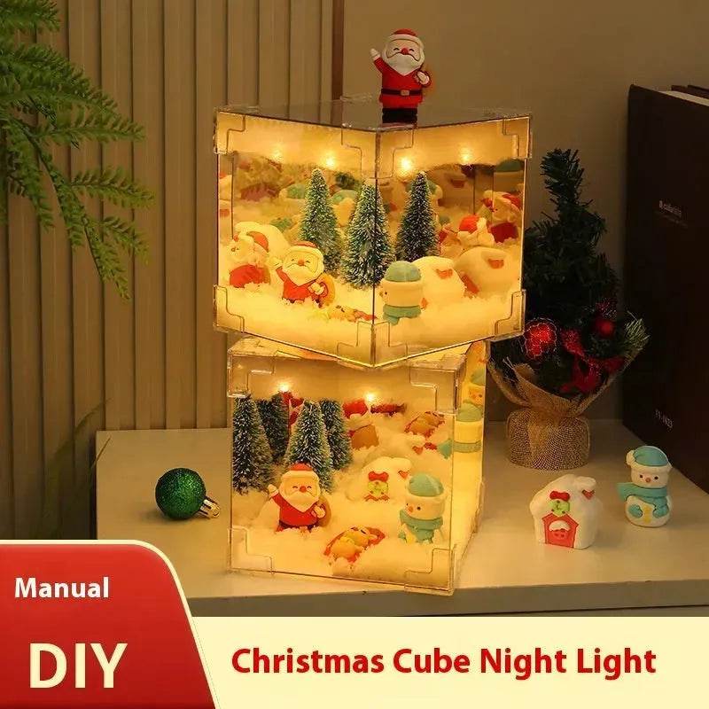Christmas Cube Night Light Lamp Desktop Decoration Christmas gifts - Velora