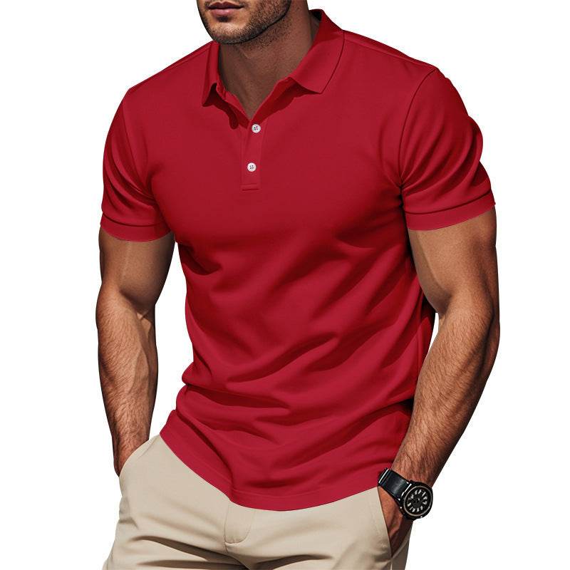 Men's Gentleman Loose Breathable Lapels Short Sleeve - Velora