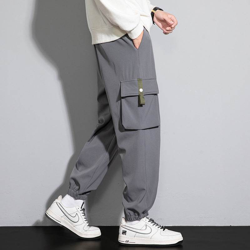 Plus Size Men's Workwear Bag Fall Loose Tappered Cargo Pant trouser
