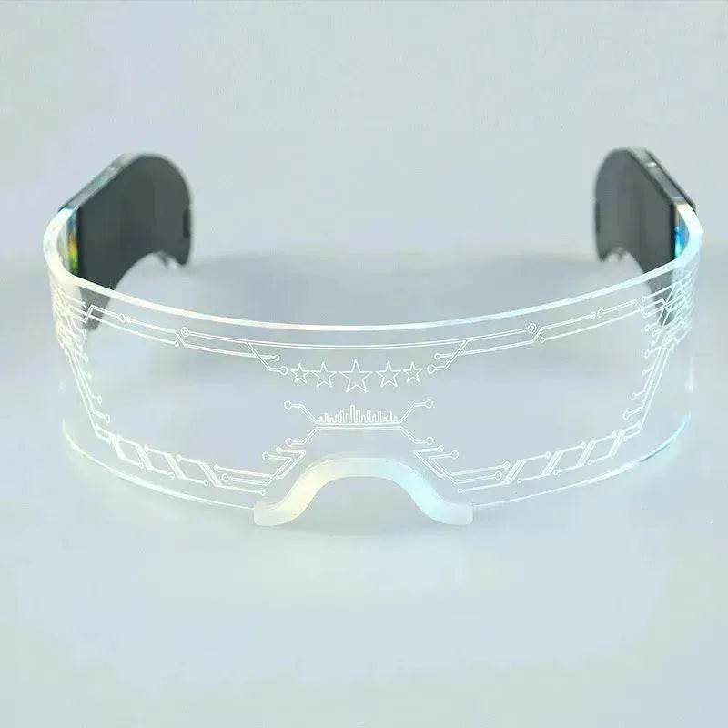 Trendy Unisex 3D Luminous LED Light up Glasses for cosplay Rave Festivals Bars Clubs Parties Futuristic Light up Eyeglass - Velora