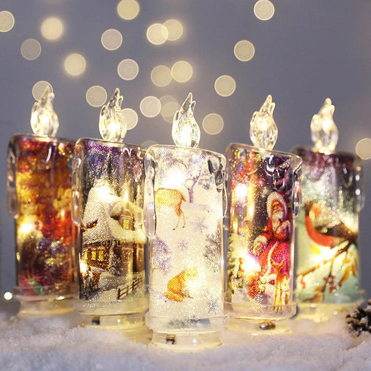 Christmas Transparent Electronic Flameless Candles Decorative Gifts - Velora