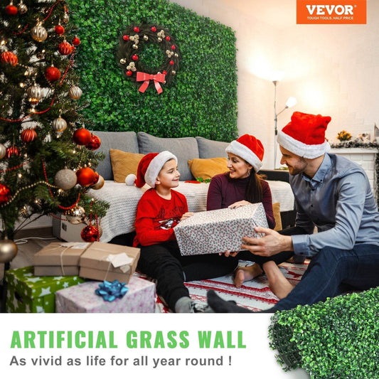 24 pcs 20 x 20 Artificial Boxwood Hedge Wall Green Panel - Velora