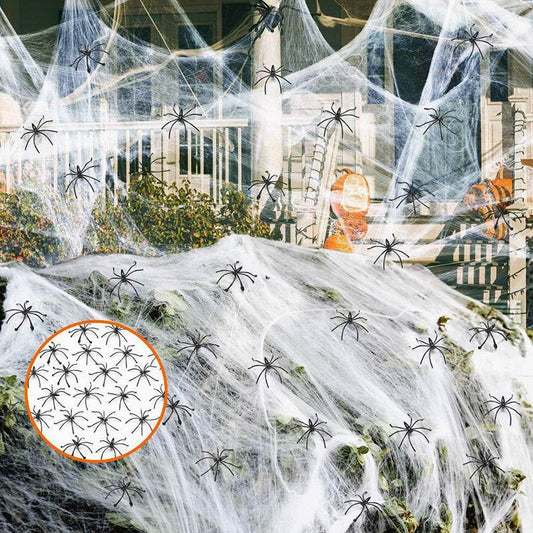 Halloween Decoration Cotton Spider Web Atmosphere Layout Props - Velora