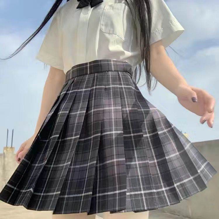 Student Jk Plaid Skirt Preppy Style Mini Pleated Kilt Skirt - Velora