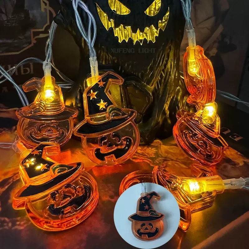 Halloween Led Pumpkin Spider Ghost Hand Lighting Chain Decorative Holiday Light - Velora