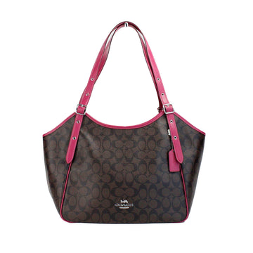Coach Signature Meadow Canvas Shoulder Tote