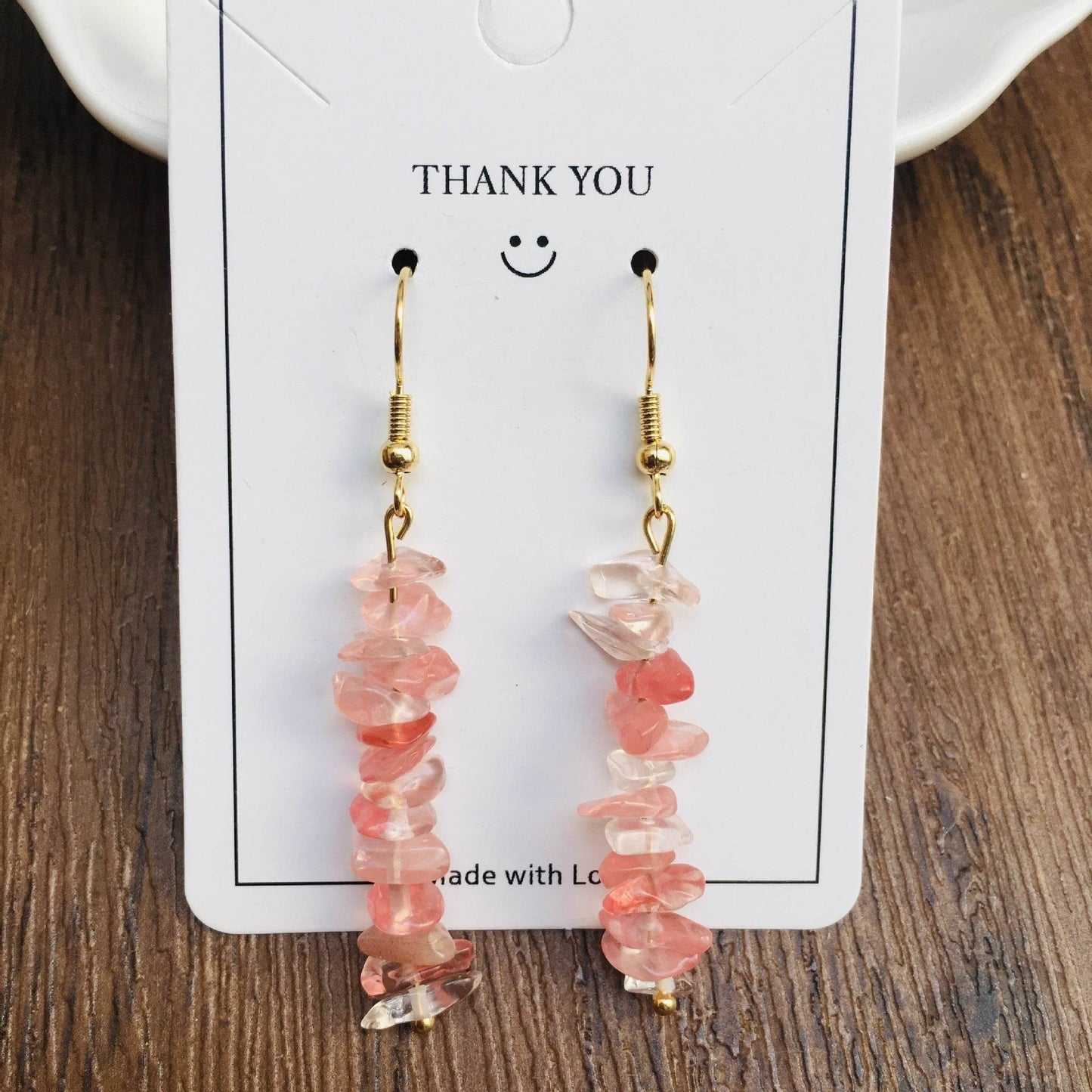 Handmade DIY Natural Crystal Stone Beaded Earrings - Velora