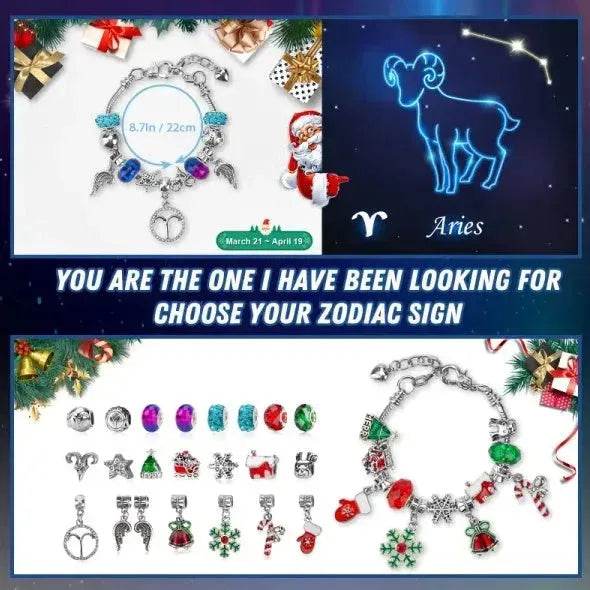 Advent Calendar 2024 Girls Zodiac Constellation Bracelet Making Kit, 24 Days Countdown Christmas Advent Calendar With 2 Sets DIY Bracelets, Horoscope Gifts For Girls TeensAge 5-18 - Velora