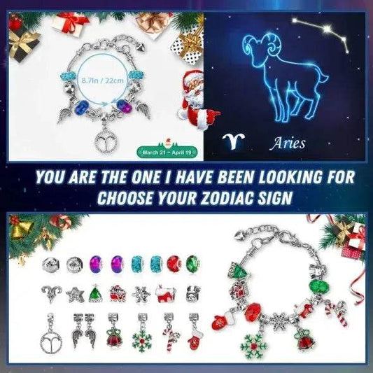 Advent Calendar 2024 Girls Zodiac Constellation Bracelet Making Kit, 24 Days Countdown Christmas Advent Calendar With 2 Sets DIY Bracelets, Horoscope Gifts For Girls TeensAge 5-18 - Velora