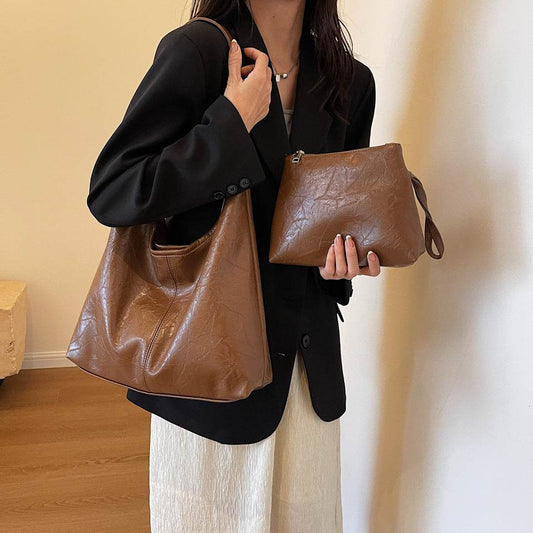 Fashion Womens Shoulder Bag Vintage Designer Large Capacity Casual Tote Bag Autumn And Winter Fashion Handbag - Velora