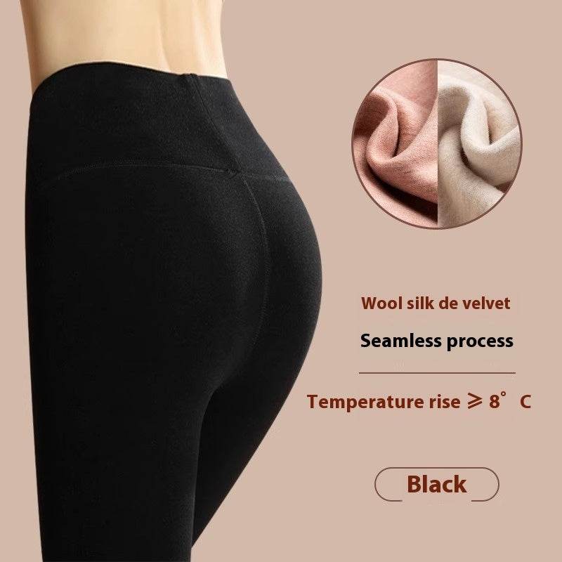 Winter Warm Leggings Cashmere Plus Velvet Tight Pants Fashion High Waist Slim Fit Trousers For Women Clothing - Velora