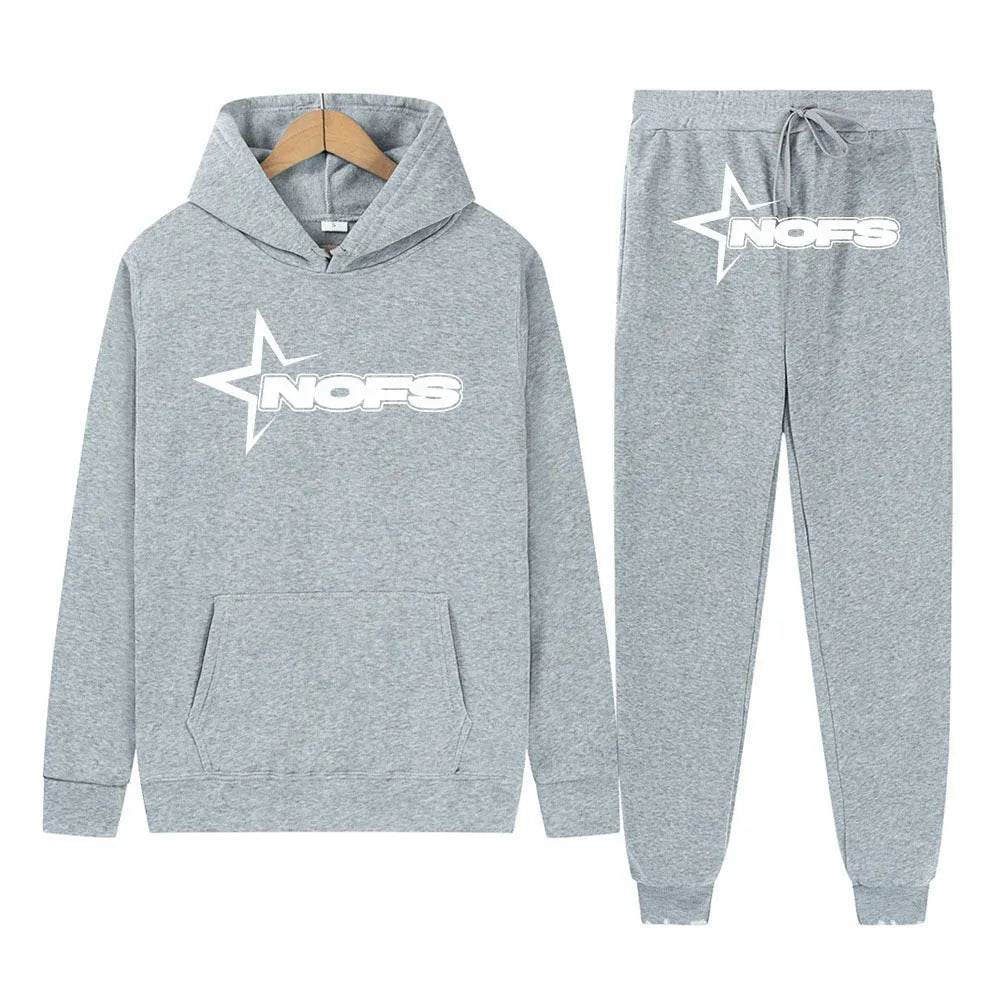 2 pcs Gothic Punk Rock Streetwear Hoodie Outfit set Unisex - Velora