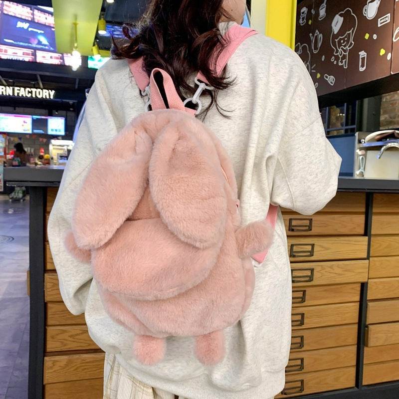 Fashion Mini Small Plush Cute Bunny Backpack for Girls - Velora