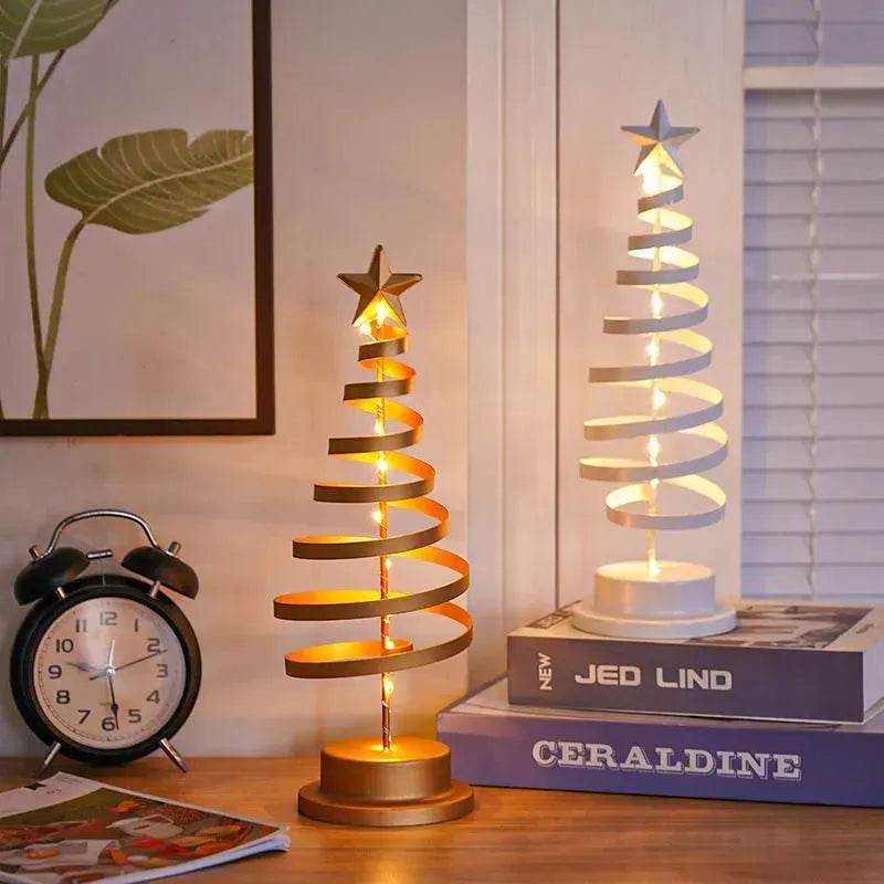 Spiral LED Light Christmas Tree Decoration Night Light Ornaments - Velora