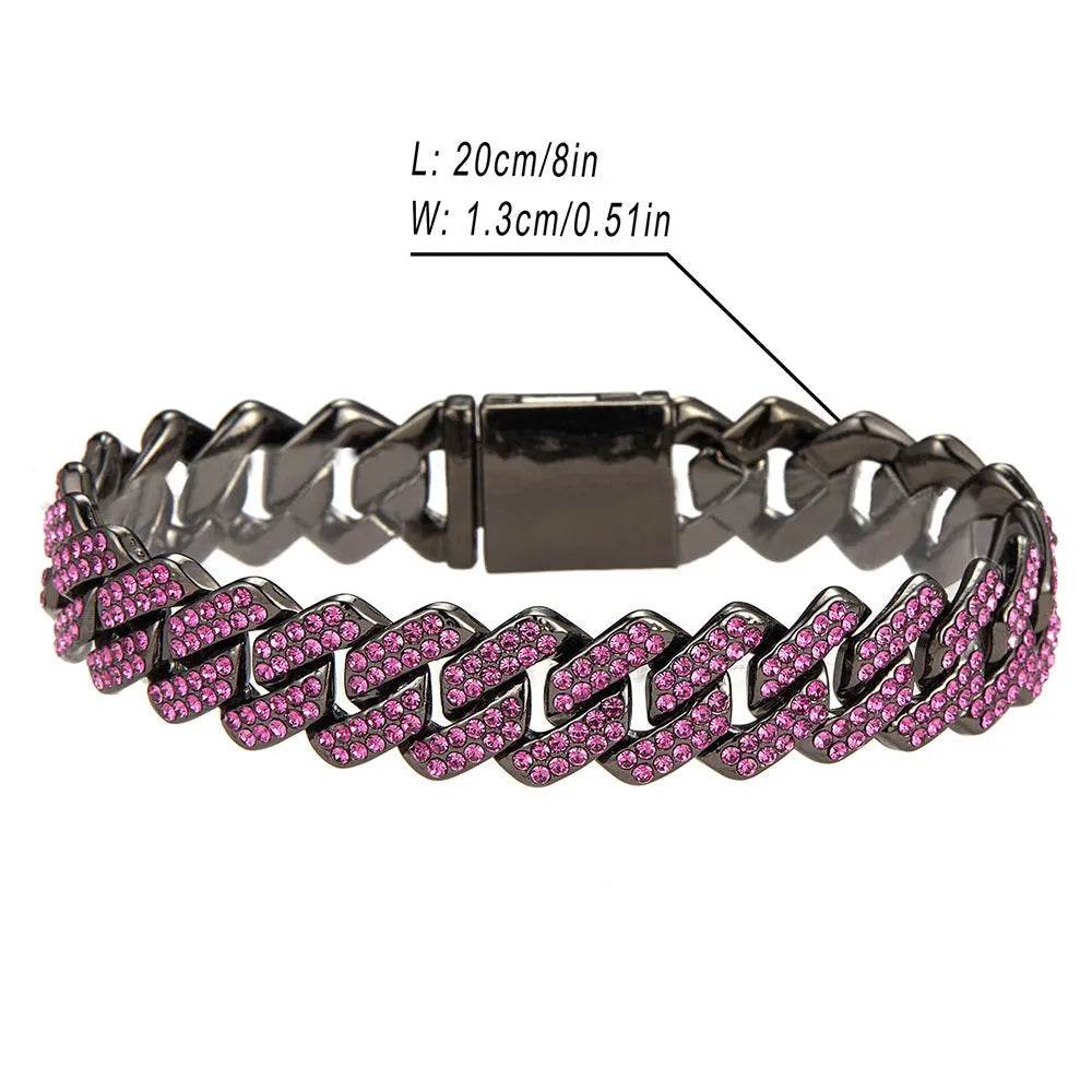 Box Buckle 14mm Bar Cuban Link Chain Bracelet and Necklace 2pcs - Velora