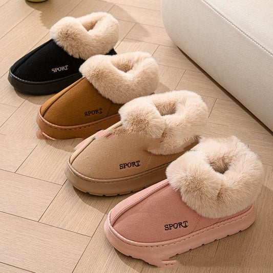 Cozy Plush Soft Slippers Shoes For Women Non-Slip Platform Shoes With Faux Fur Lining Mute Sole And Comfortable Fit For Indoor Wear - Velora