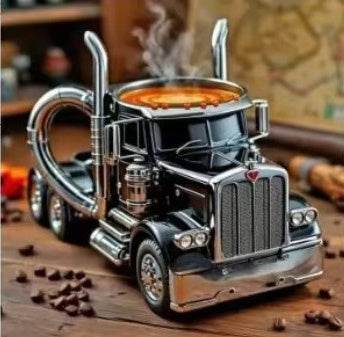 Durable Truck Coffee Mug Semi Truck Handcrafted Coffee Cup Semi-trailer Shaped Semi-Truck Coffee Mugs For Family - Velora