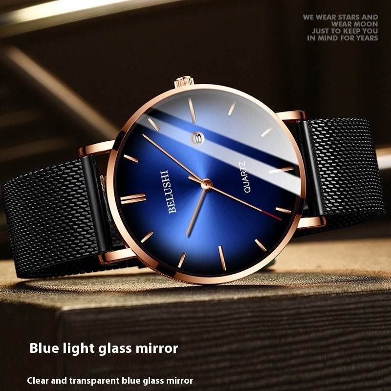 Blue Light Ultra-thin Fashion Men's Waterproof Quartz Watch - Velora