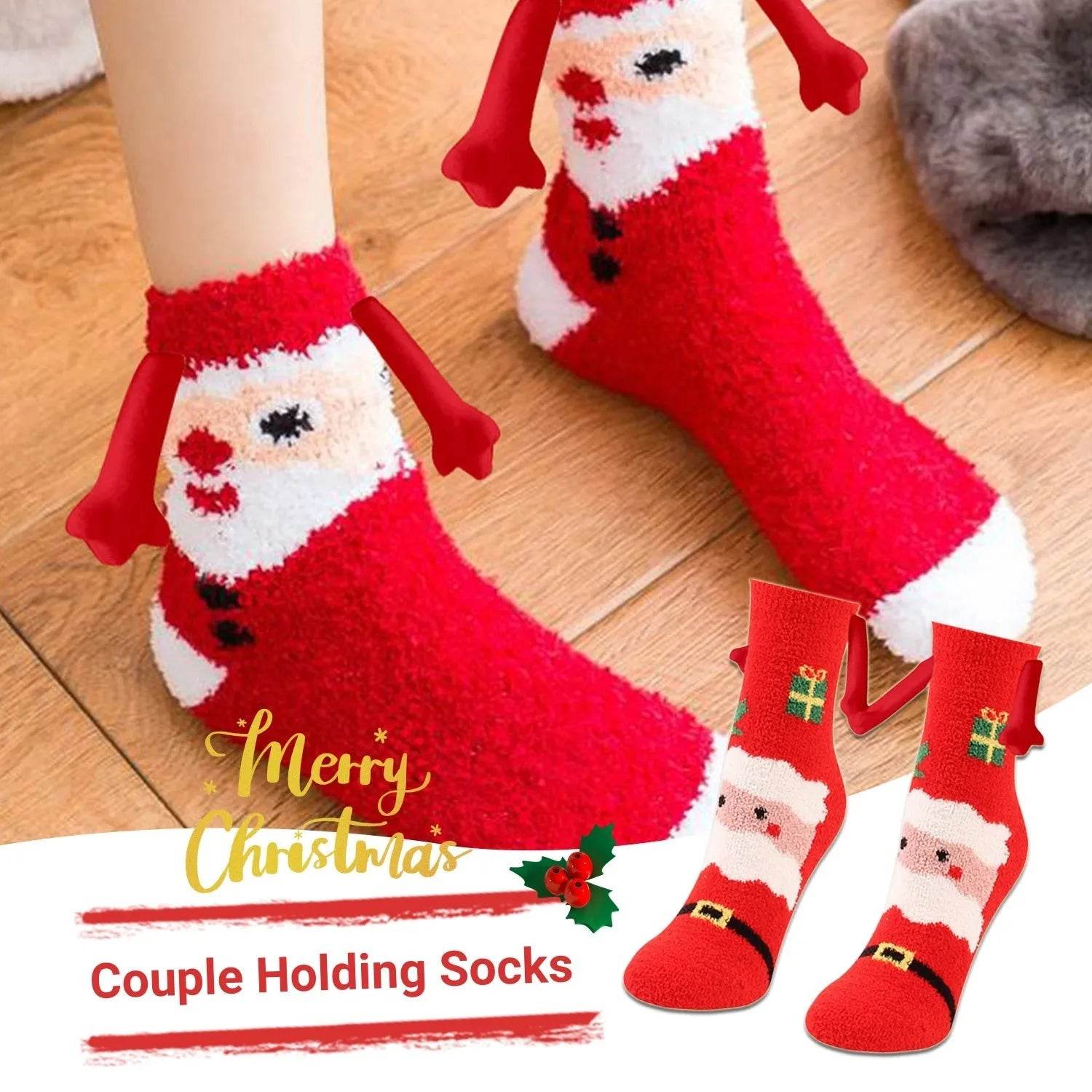 Soft Carton Christmas-themed Fleece Winter Home socks for Women - Velora