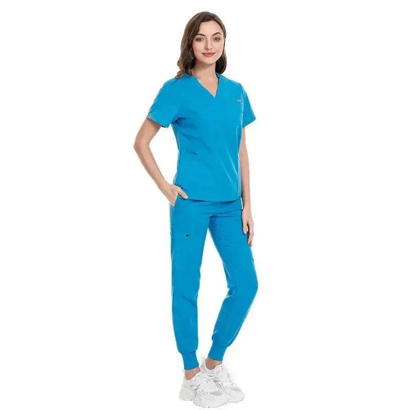 Hospital Nurses V-Neck Suit Work Uniform Workwear - Velora
