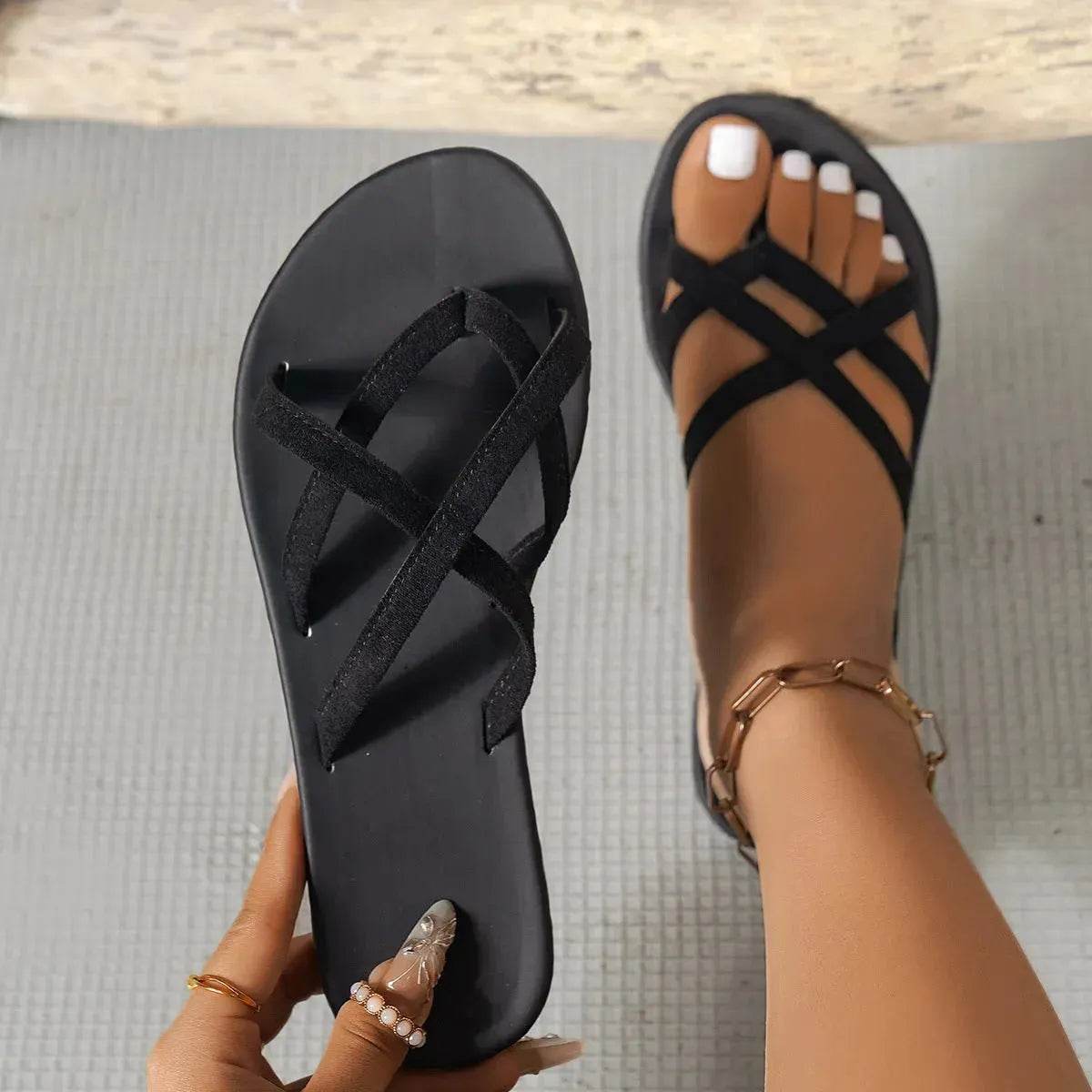 Casual Slides on flat Rubber Slippers for women - Velora