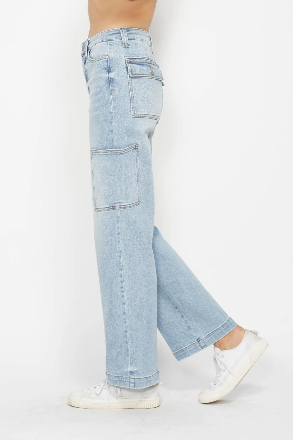 Judy Blue Full Size High Waist Straight Cargo Jeans - Velora