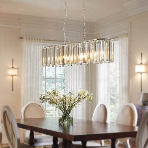 Modern Oval Crystal Chandelier Luxury Home Decor Fixtures- Bulb is not included - Velora