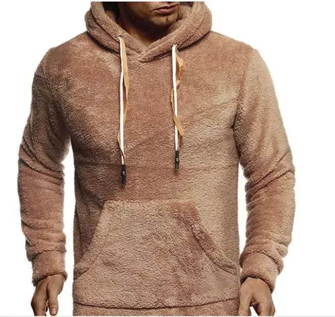 Autumn Winter Drawstring Fleece Hoodie Pullover for men - Velora