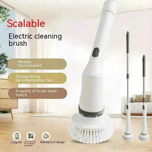 Electric Scrubber Cleaning Wall Long Hadle Elbow Telescopic Multifunction Cleaning Brush - Velora