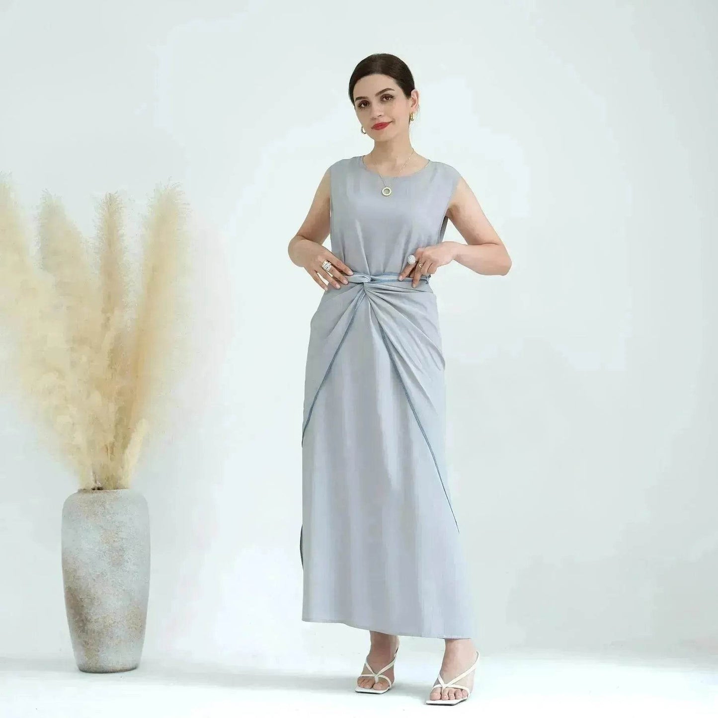 Elegant Base Shawl Skirt Three-piece Set Suit for Arabian Dubai Middle East Women Abaya Dress - Velora