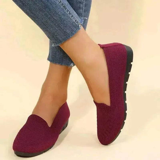 Elegant Casual Mesh Flats Shoes Fashion Solid Color Round Toe Loafers Cozy Lazy Shoes for Women - Velora