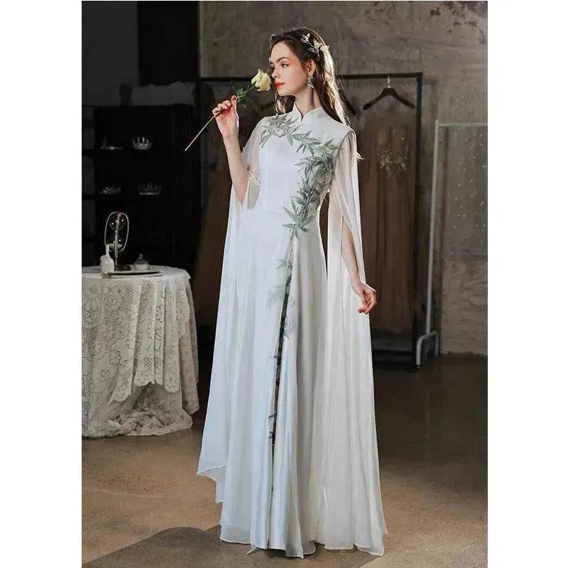 Elegant Luxurious Dinner Party Embroidered Dress for Classy Arab Dubai Turkey Women - Velora