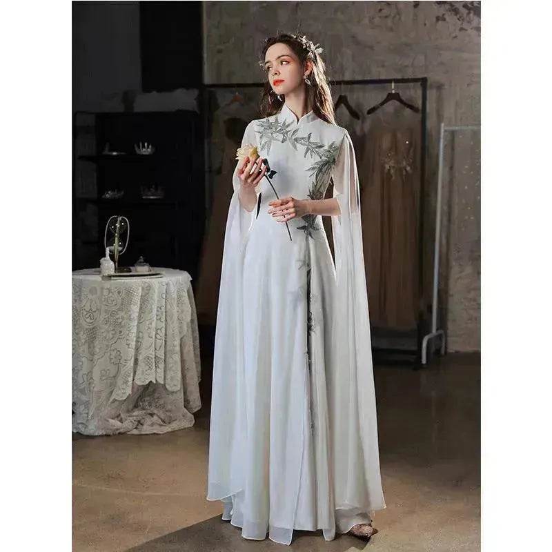 Elegant Luxurious Dinner Party Embroidered Dress for Classy Arab Dubai Turkey Women - Velora