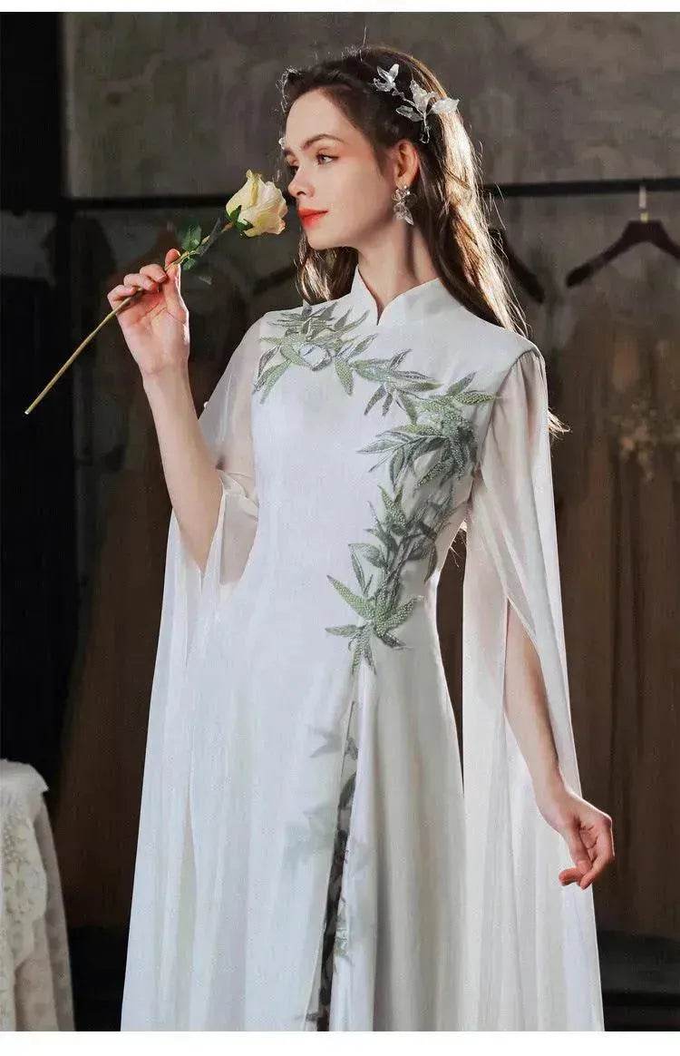 Elegant Luxurious Dinner Party Embroidered Dress for Classy Arab Dubai Turkey Women - Velora