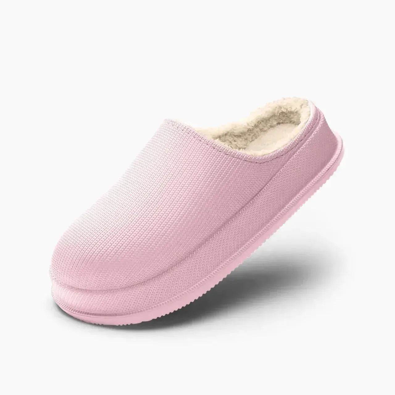 EVA Autumn And Winter Poop Feeling Plus Size Couple Waterproof Non-slip Warm Home Cotton Slippers - Velora