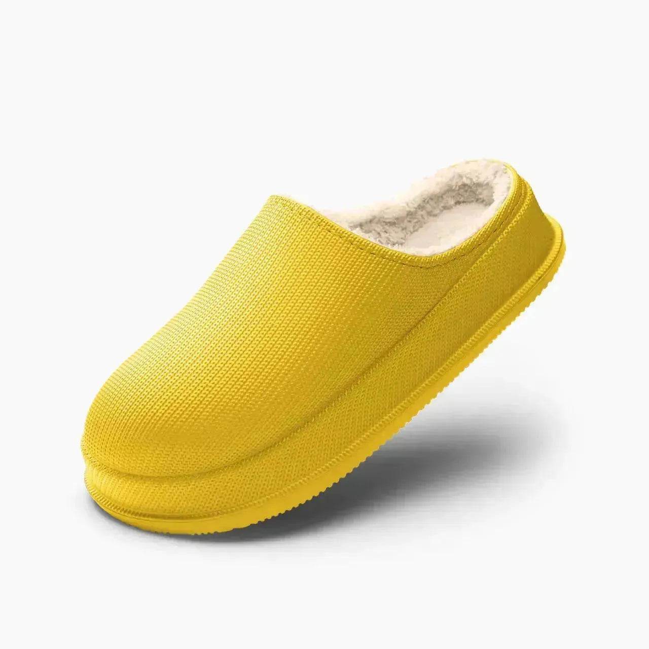 EVA Autumn And Winter Poop Feeling Plus Size Couple Waterproof Non-slip Warm Home Cotton Slippers - Velora