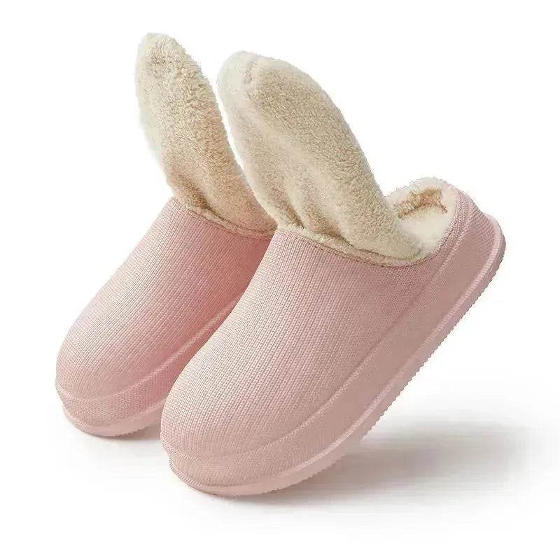 EVA Autumn And Winter Poop Feeling Plus Size Couple Waterproof Non-slip Warm Home Cotton Slippers - Velora