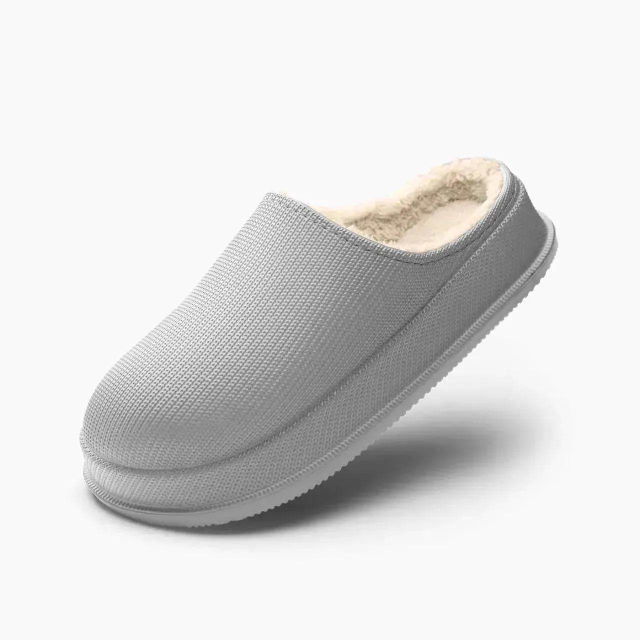 EVA Autumn And Winter Poop Feeling Plus Size Couple Waterproof Non-slip Warm Home Cotton Slippers - Velora