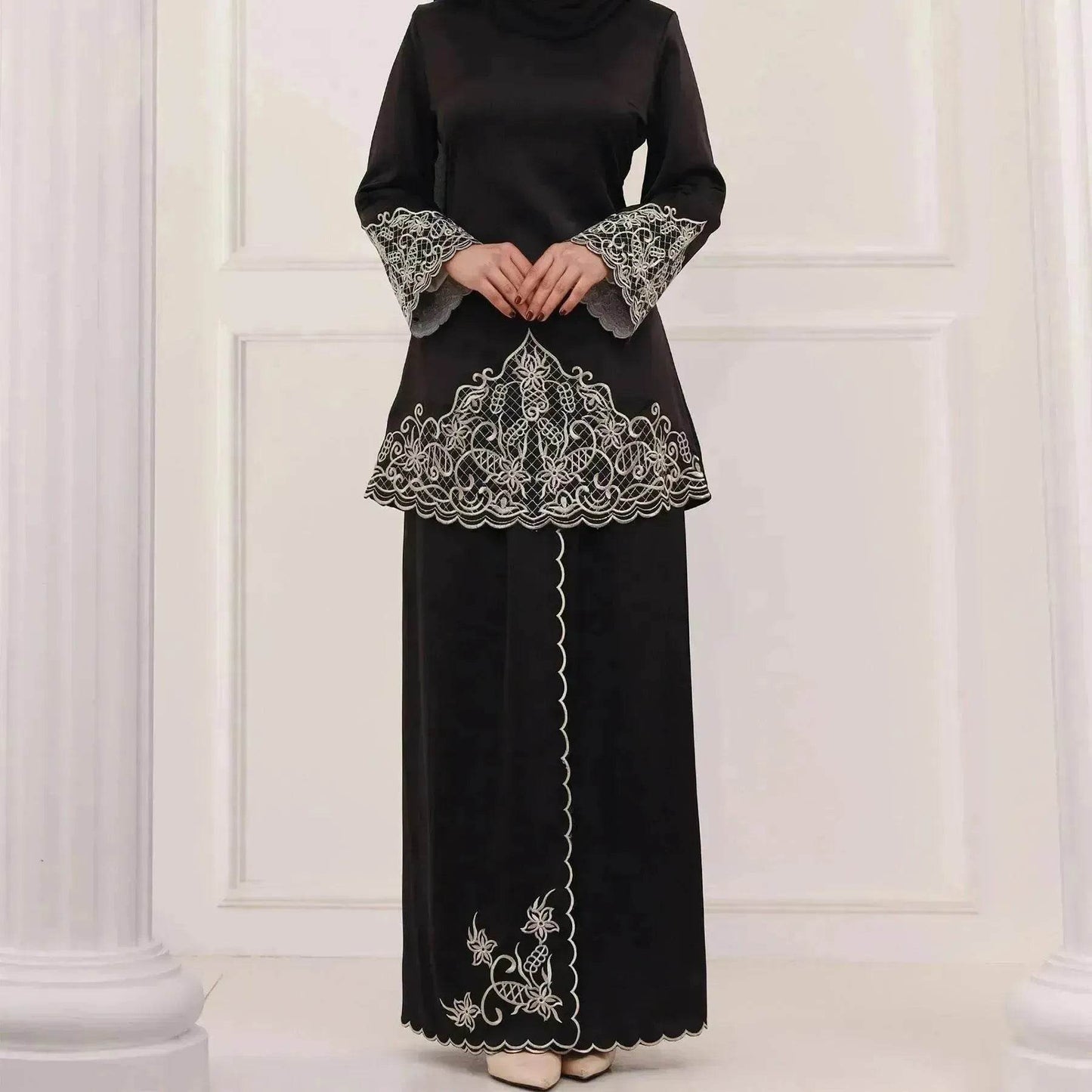 Exquisite Embroidery Two-piece Suit for Turkey Dubai Middle East Women Abaya inspired - Velora
