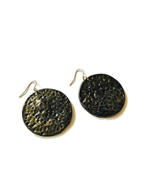 Extra Large Disc Dangle Earrings - Velora Luxury Fashion