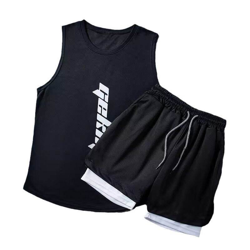 Speed Men's Athletic Shorts and Tank top Workout Clothes 2PCS